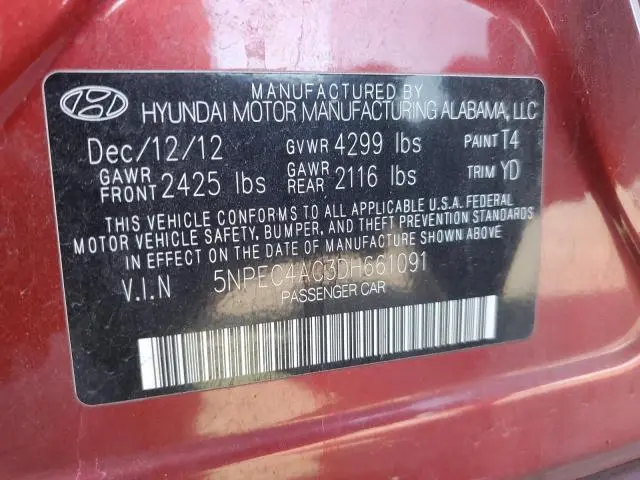 2013 HYUNDAI SONATA SE  