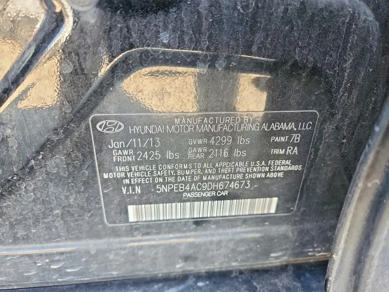 2013 HYUNDAI SONATA GLS  