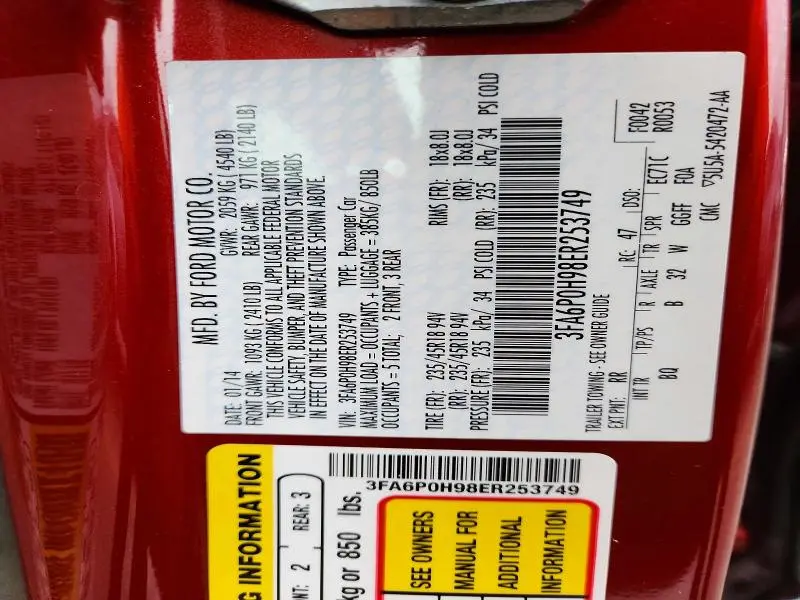 2014 FORD FUSION SE  
