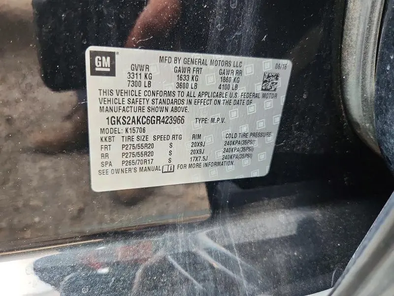 2016 GMC YUKON SLE  
