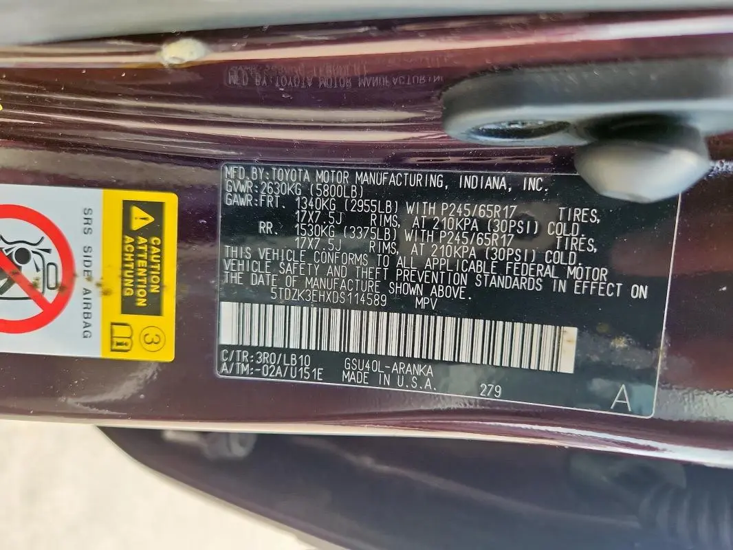 2013 TOYOTA HIGHLANDER BASE  