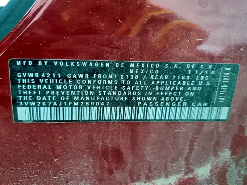 2015 VOLKSWAGEN JETTA BASE  