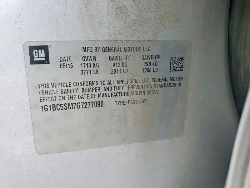 2016 CHEVROLET CRUZE LS  