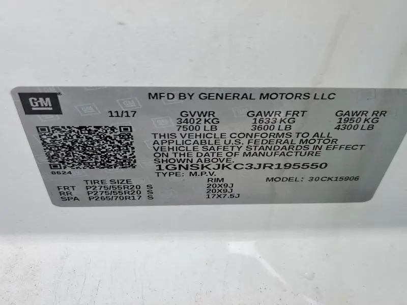 2018 CHEVROLET SUBURBAN K1500 PREMIER  