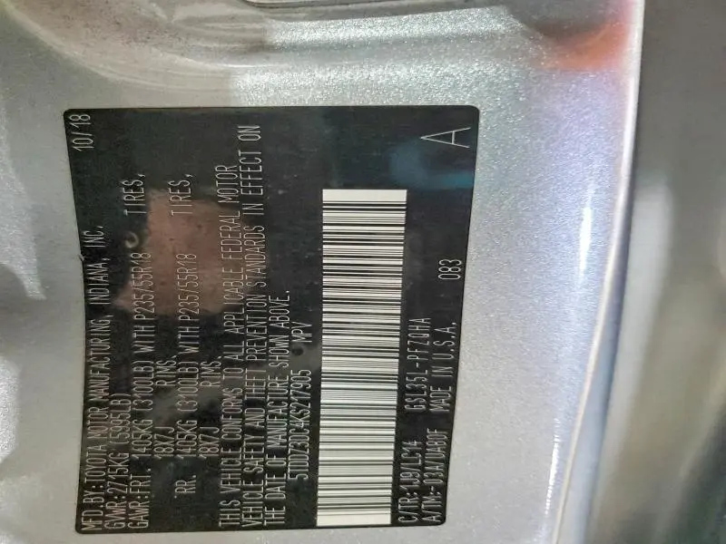 2019 TOYOTA SIENNA XLE PREMIUM 7-PASSENGER  