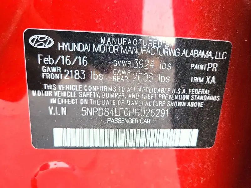 2017 HYUNDAI ELANTRA LIMITED  