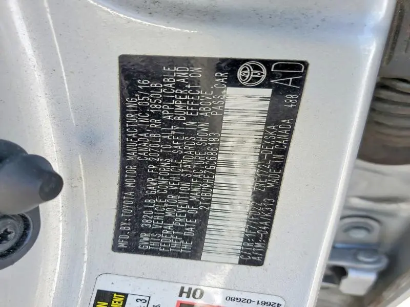 2016 TOYOTA COROLLA S PLUS  