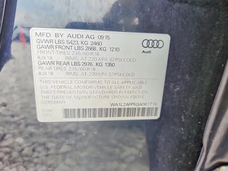 2016 AUDI Q5 PREMIUM PLUS  