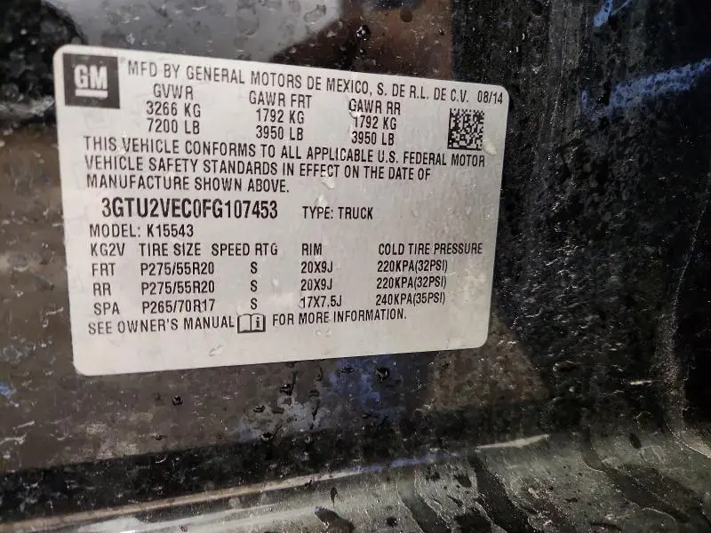 2015 GMC SIERRA K1500 SLT  