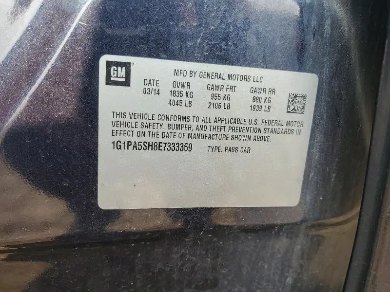 2014 CHEVROLET CRUZE LS  