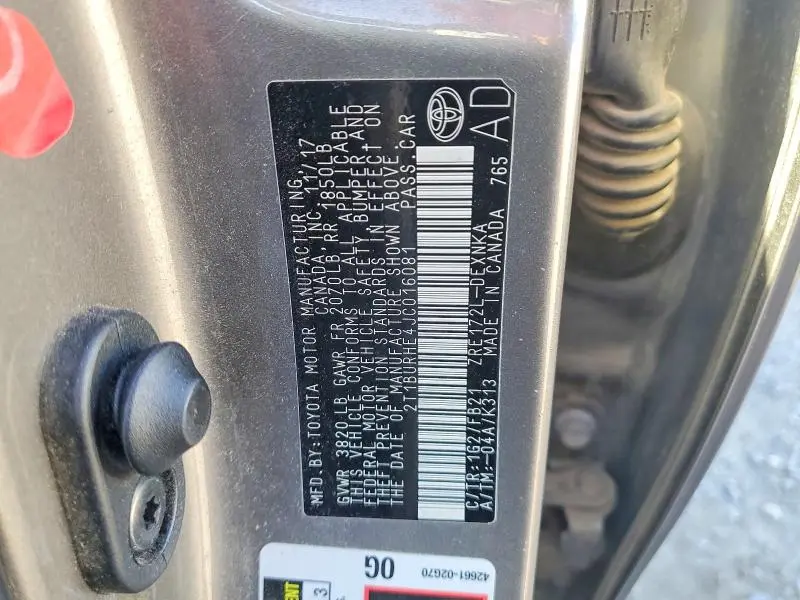 2018 TOYOTA COROLLA L  