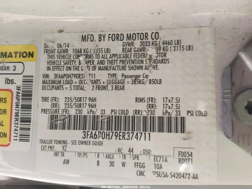 2014 FORD FUSION SE