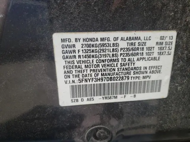 2013 HONDA PILOT TOURING