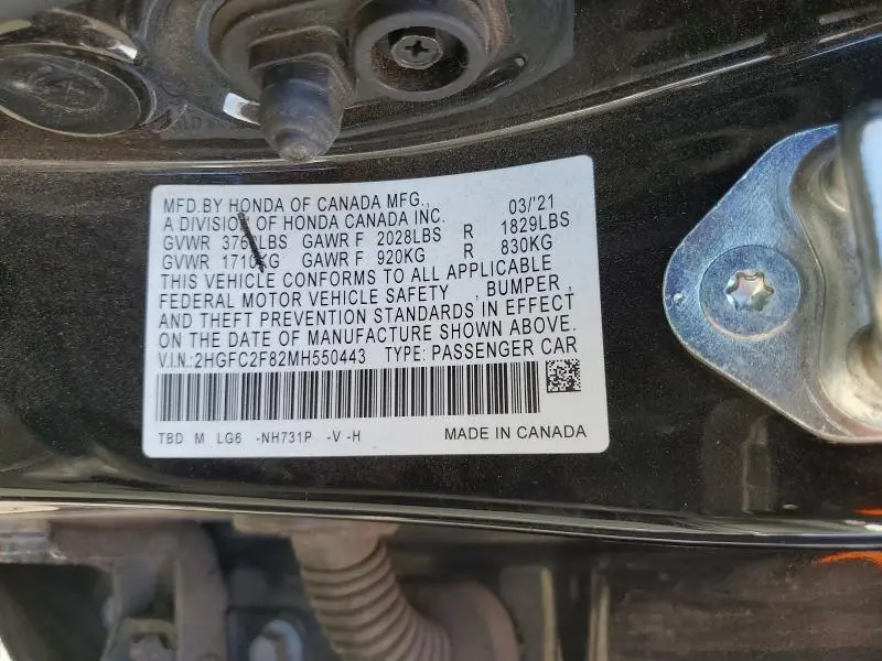 2021 HONDA CIVIC SPORT  