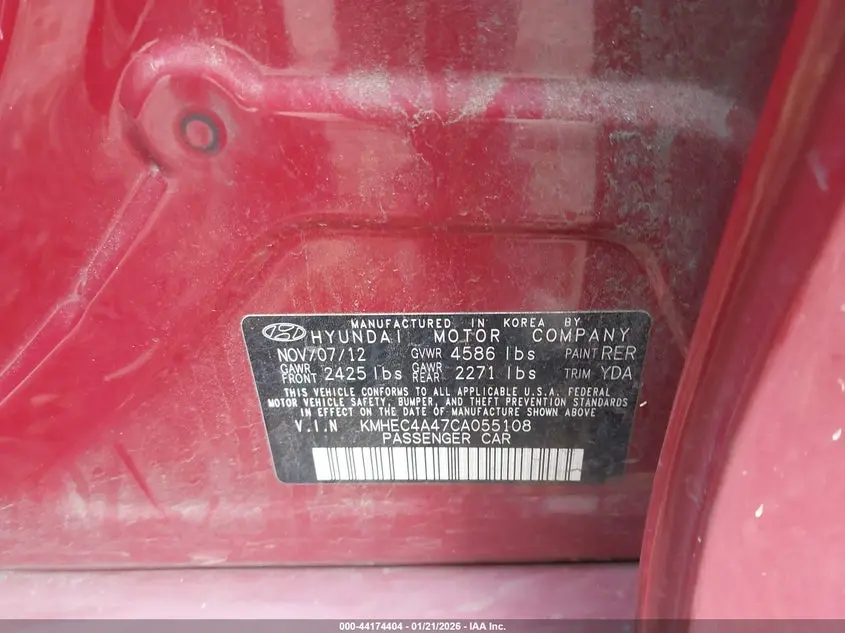 2012 HYUNDAI SONATA HYBRID  