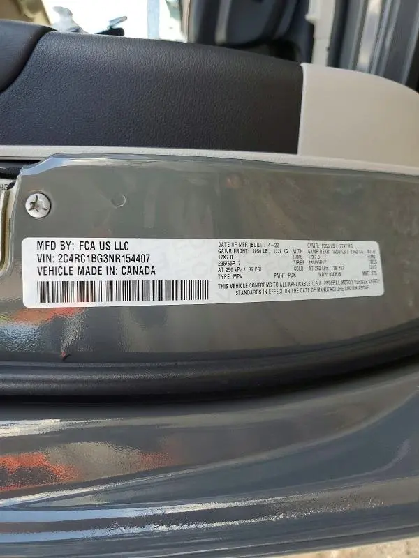 2022 CHRYSLER PACIFICA TOURING L  