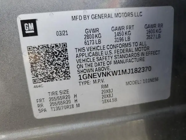 2021 CHEVROLET TRAVERSE HIGH COUNTRY  