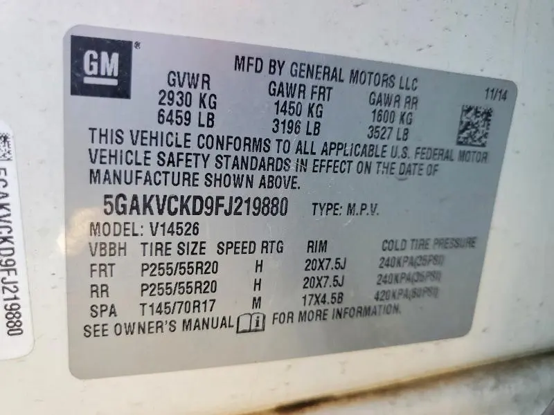 2015 BUICK ENCLAVE   