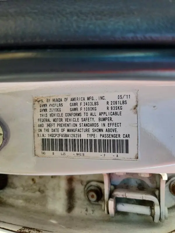 2011 HONDA ACCORD EXL  