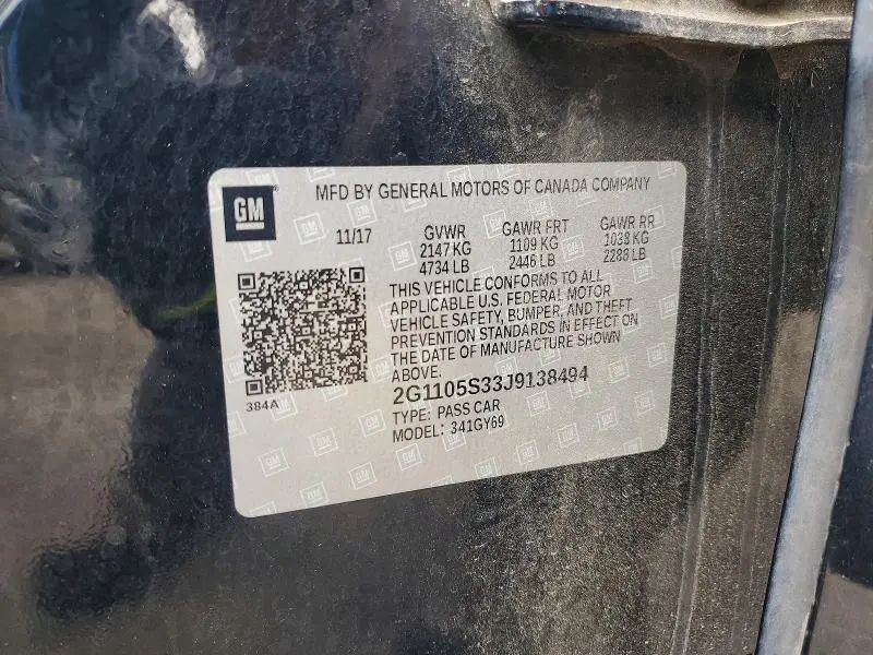 2018 CHEVROLET IMPALA LT  