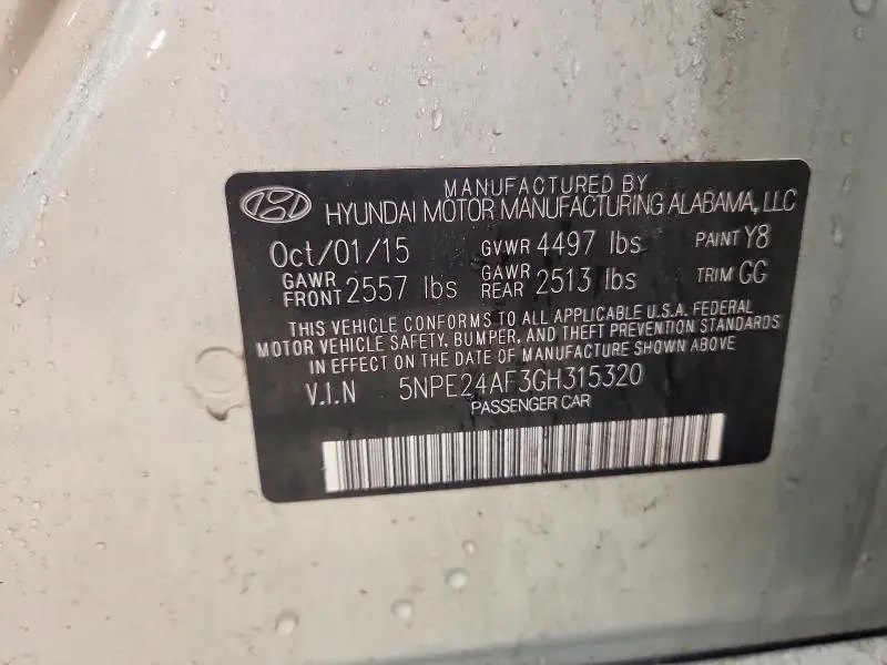 2016 HYUNDAI SONATA SE  