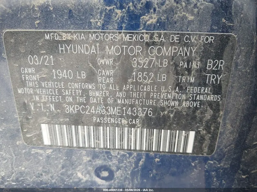 2021 HYUNDAI ACCENT SE