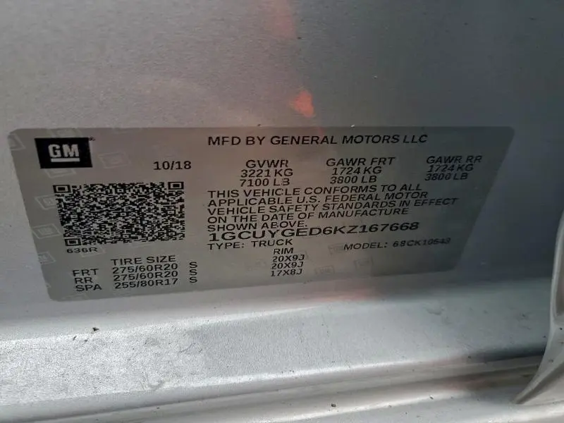 2019 CHEVROLET SILVERADO K1500 LTZ  