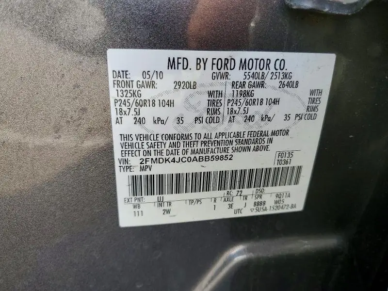 2010 FORD EDGE SEL  