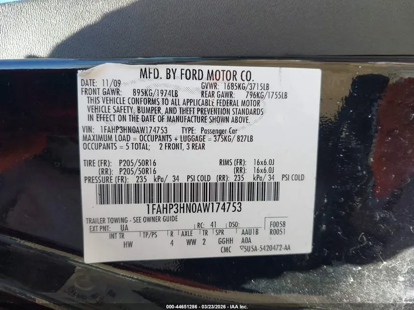2010 FORD FOCUS SEL