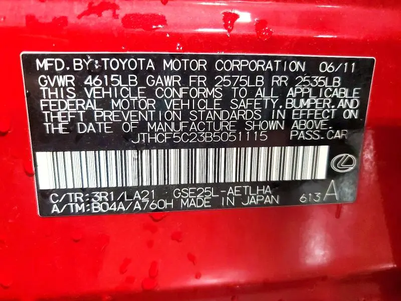 2011 LEXUS IS 250  