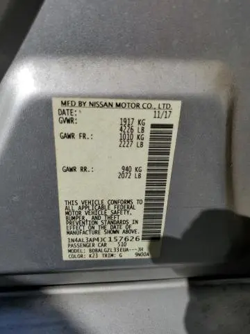 2018 NISSAN ALTIMA 2.5  