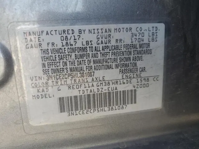 2017 NISSAN VERSA NOTE S  