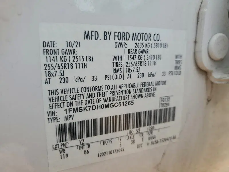 2021 FORD EXPLORER XLT  