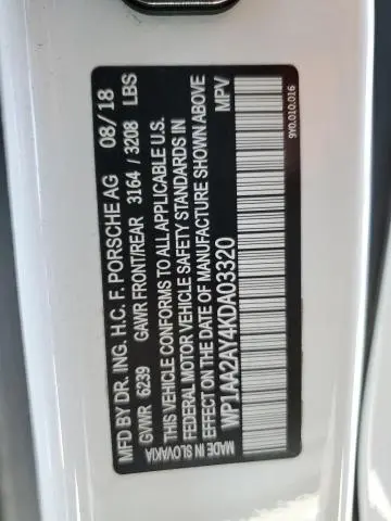 2019 PORSCHE CAYENNE   