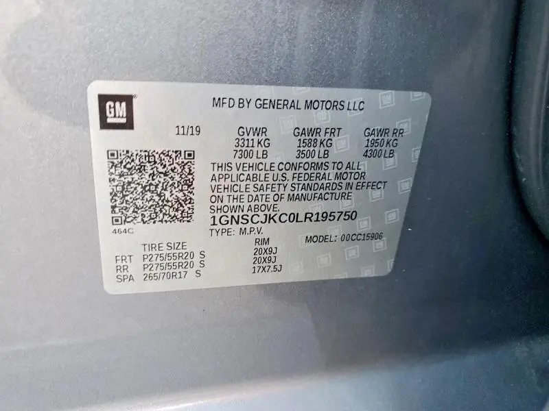 2020 CHEVROLET SUBURBAN C1500 PREMIER  