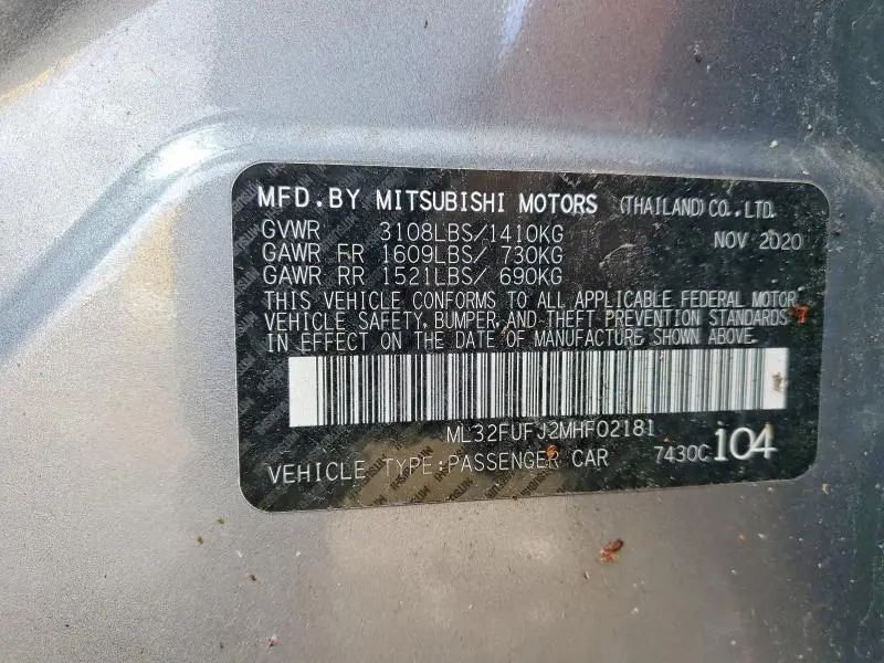2021 MITSUBISHI MIRAGE G4 ES  