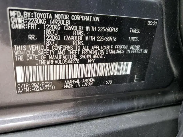 2020 TOYOTA RAV4 XSE  