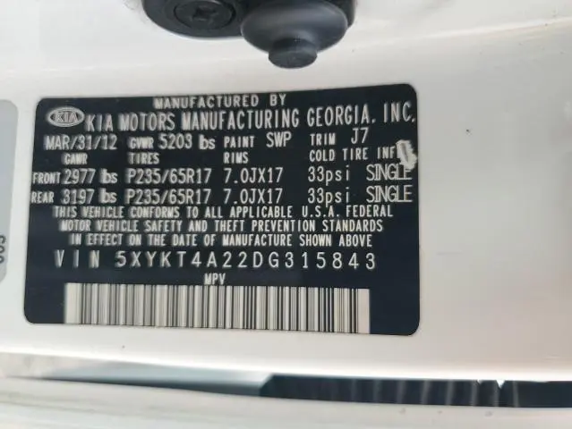 2013 KIA SORENTO LX  
