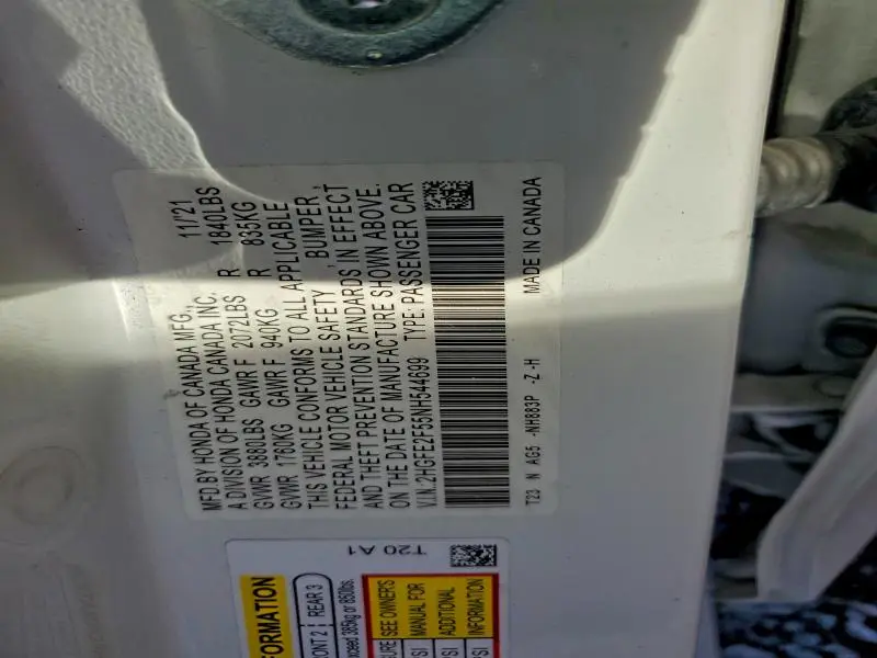 2022 HONDA CIVIC SPORT  