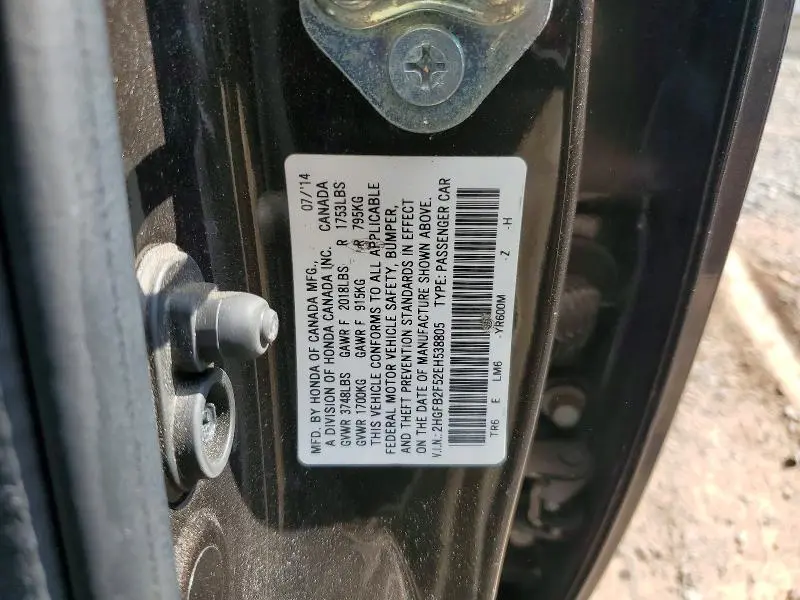 2014 HONDA CIVIC LX  