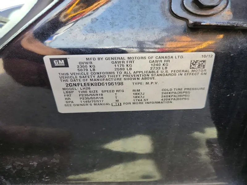 2013 CHEVROLET EQUINOX LT  