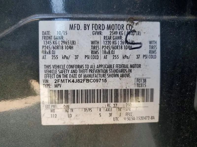 2015 FORD EDGE SEL  