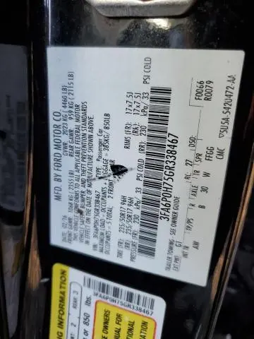 2016 FORD FUSION SE  