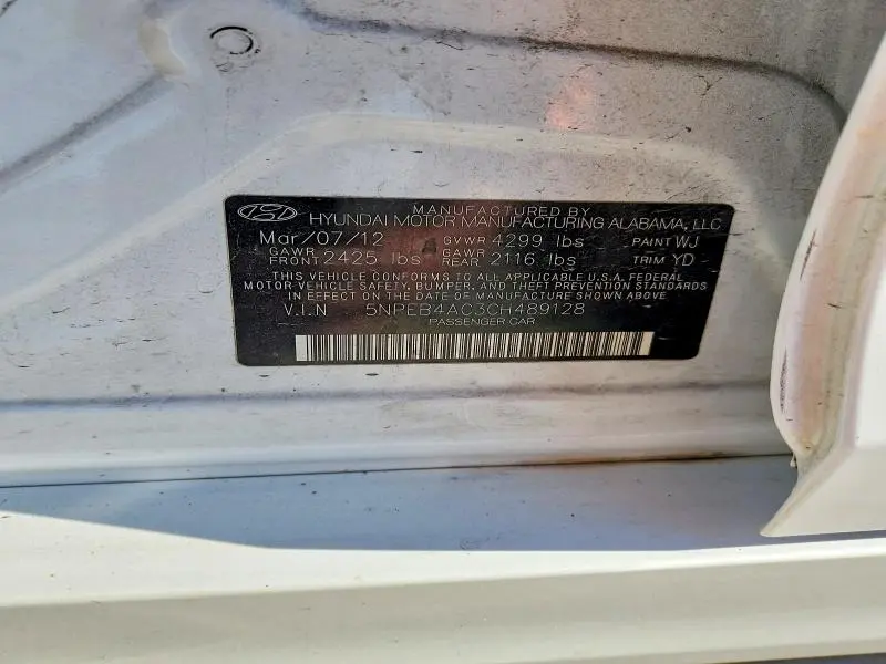 2012 HYUNDAI SONATA GLS  