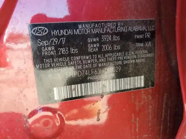 2018 HYUNDAI ELANTRA SE  