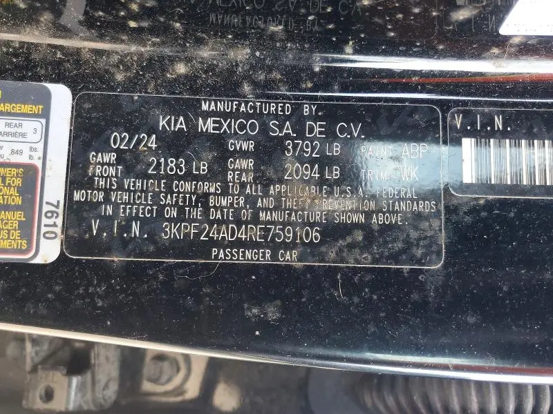 2024 KIA FORTE LXS  