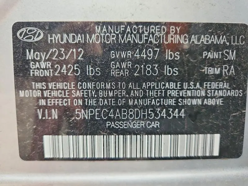 2013 HYUNDAI SONATA SE 2.0T  