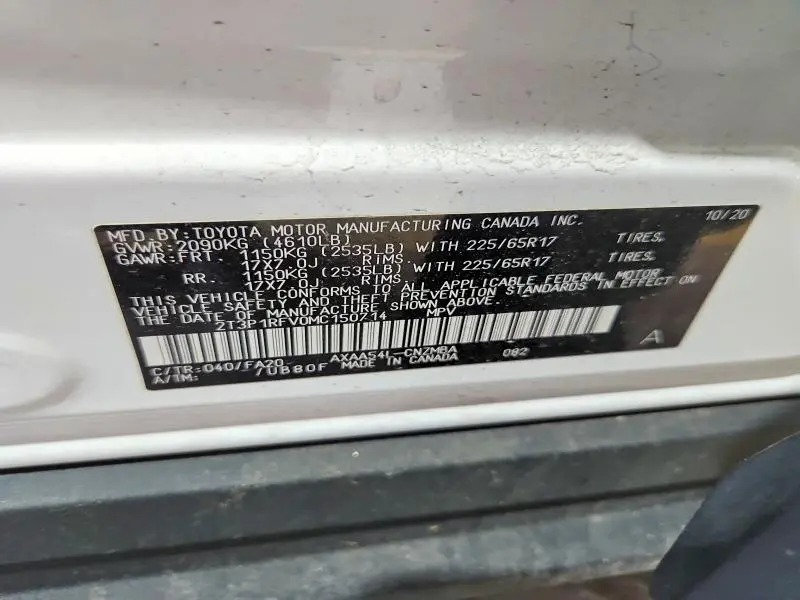 2021 TOYOTA RAV4 XLE  