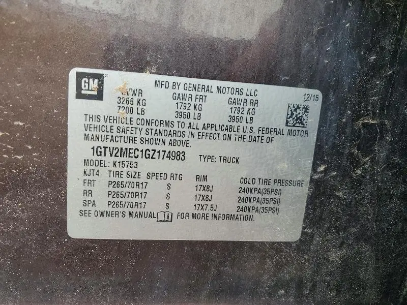 2016 GMC SIERRA K1500 SLE  