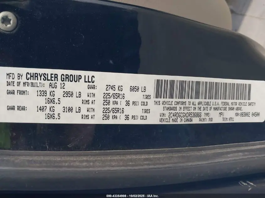 2013 DODGE GRAND CARAVAN SXT